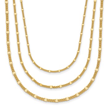 Leslie's Sterling Silver Gold-tone Multi-strand with 1.5in ext. Necklace