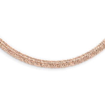 Leslie's Sterling Silver Rose-tone Polished Necklace