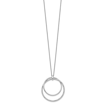 Leslie's Sterling Silver Rhodium-plated Polished D/C w/2in ext. Necklace — alternate view
