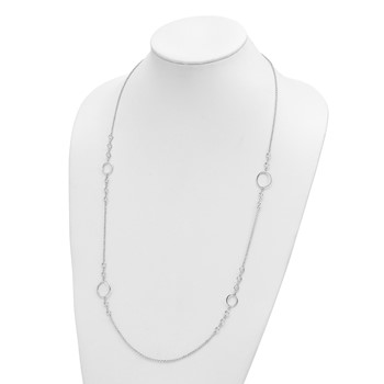 Leslie's Sterling Silver Rhodium-plated Polished Necklace — alternate view