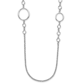 Leslie's Sterling Silver Rhodium-plated Polished Necklace