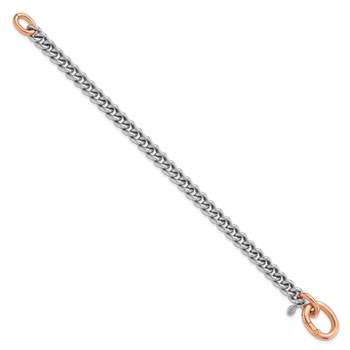 Leslie's Sterling Silver RH-plated/Rose gold-plate Curb Link Bracelet — alternate view