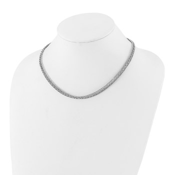 Leslie's Sterling Silver Rhodium-plated Polished Fancy Necklace — alternate view