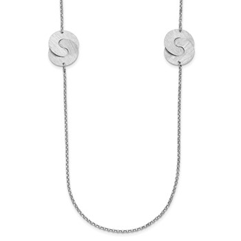 Leslie's Sterling Silver Rhodium-plated Etched Circles Necklace