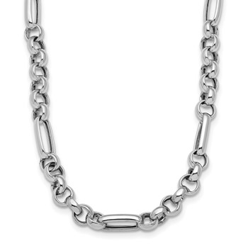 Leslie's Sterling Silver Rh-plated Polished Fancy Link Necklace