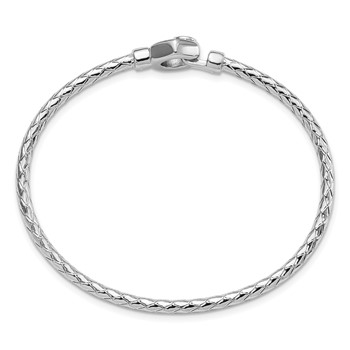 Leslie's Sterling Silver Rhodium-plated Polished Braid Hook Bangle — alternate view