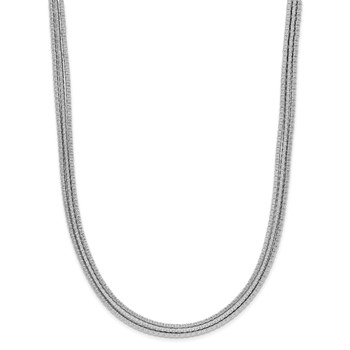 Leslie's Sterling Silver Rhodium-plated Textured 3-Strand Necklace — alternate view