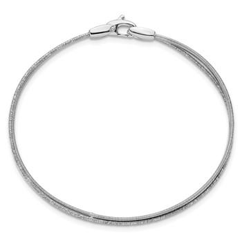 Leslie's Sterling Silver Rhodium-plated Polished and Textured Bracelet — alternate view