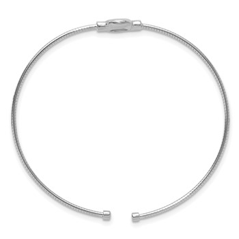 Leslie's Sterling Silver RH-plated Polished Opal Cuff Bracelet — alternate view