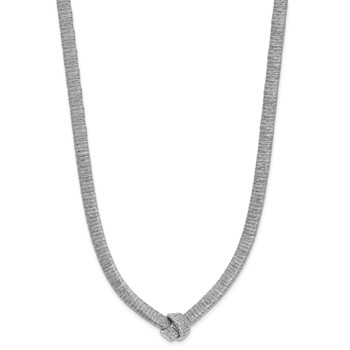 Leslie's Sterling Silver Rhod-plat Texture Wrapped Knot with 2in ext. Necklace — alternate view