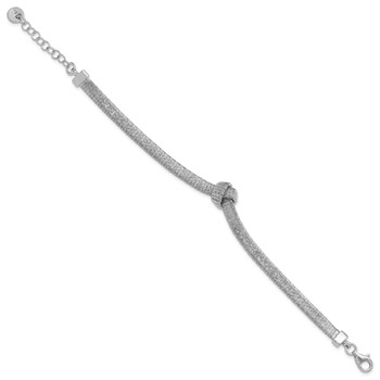 Leslie's Sterling Silver Rh-plate Texture Wrapped Knot with 1in ext. Bracelet — alternate view