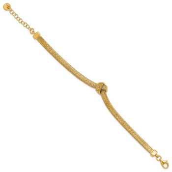 Leslie's Sterling Silver Gold-plated Wrapped Knot with 1in ext. Bracelet — alternate view