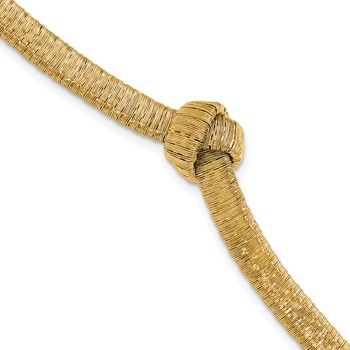 Leslie's Sterling Silver Gold-plated Wrapped Knot with 1in ext. Bracelet