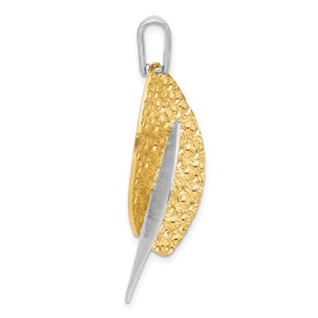 Leslie's SS Rhodium and Gold-tone Polished and Textured Pendant — alternate view