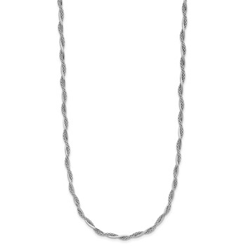 Leslie's Sterling Silver Rh-plated Polished Twisted w/2in. ext. Necklace — alternate view