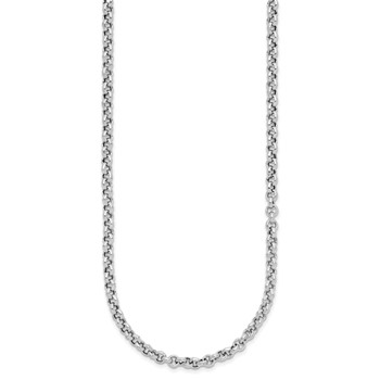 Leslie's Sterling Silver RH-plated Fancy Link Necklace — alternate view