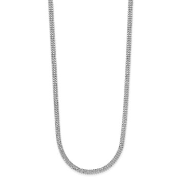 Leslie's Sterling Silver RH-plt Polish 3-Strand Beaded w/2in ext. Necklace — alternate view