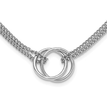 Leslie's Sterling Silver RH-plt Multi-Strand Circles with 2in ext. Necklace
