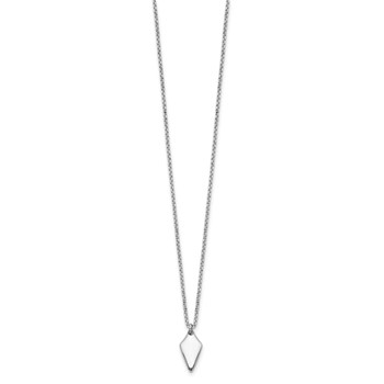 Leslie's Sterling Silver Rh-plated Polished Arrowhead w/1in ext. Necklace — alternate view