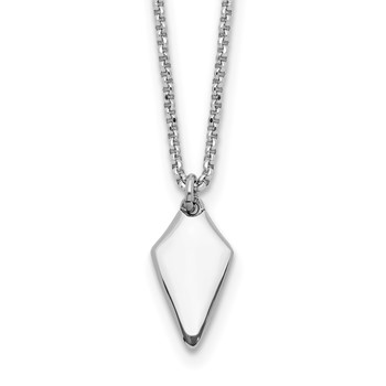 Leslie's Sterling Silver Rh-plated Polished Arrowhead w/1in ext. Necklace