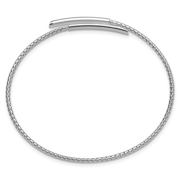 Sterling Silver Rhodium-plated Polished Bypass Cuff Bangle — alternate view