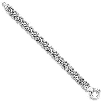 Leslie's Sterling Silver RH-plated Fancy Link Bracelet — alternate view