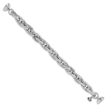 Leslie's Sterling Silver Rhodium-plated 7.5in Link Bracelet — alternate view