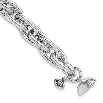 Leslie's Sterling Silver Rhodium-plated 7.5in Link Bracelet