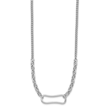 Leslie's Sterling Silver Rhodium-plated with 2in ext. Necklace — alternate view