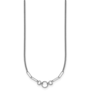 Leslie's Sterling Silver Rh-plated 2-Strand w/1.75in ext. Fancy Necklace — alternate view