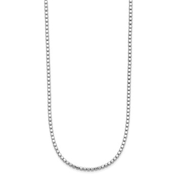 Leslie's Sterling Silver Rhodium-plated Beaded with 2in ext. Necklace — alternate view