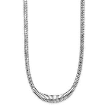 Leslie's Sterling Silver Rhodium-plated Polished/Grooved Flexible Necklace — alternate view
