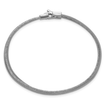 Leslie's Sterling Silver Rhodium-plated Polished/Brushed Buckle Bangle — alternate view
