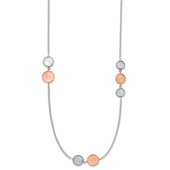 Leslie's SS Rh-pl/Rose-tone Radiant Essence Polish/Scratch w/2in ext Neckla — alternate view