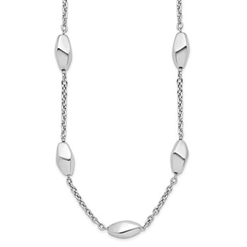 Leslie's Sterling Silver Rhodium-plated Polished with 1.5in ext. Necklace — alternate view