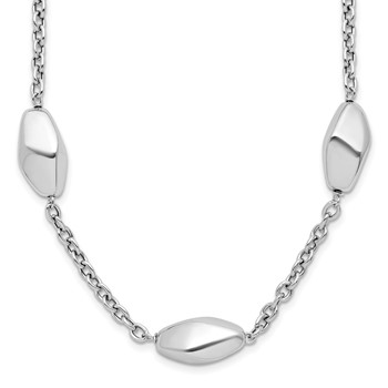 Leslie's Sterling Silver Rhodium-plated Polished with 1.5in ext. Necklace