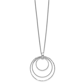 Leslie's Sterling Silver Rhodium-plated D/C Circles Necklace — alternate view