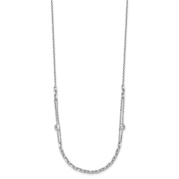 Leslie's Sterling Silver Rhodium-plated CZ with 2in ext. Necklace — alternate view
