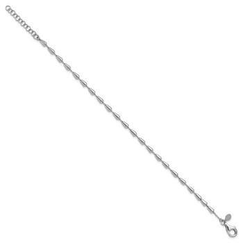 Leslie's Sterling Silver RH-plated Polished 7in w/ 1in ext. Bracelet — alternate view