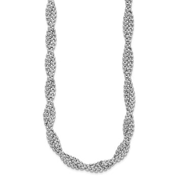 Leslie's SS RH-plated Polish/Texture Braided w/ 2in ext. Necklace — alternate view