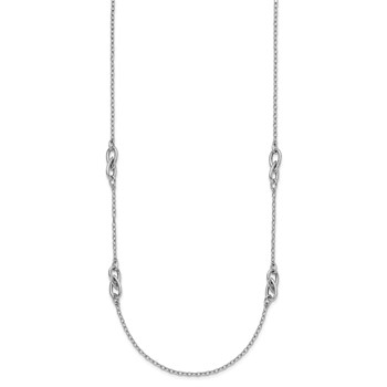 Leslie's Sterling Silver RH-plate Polish Fancy Link w/2in ext. Necklace — alternate view