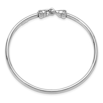 Leslie's Sterling Silver RH-plated Polished CZ Flexible Bangle — alternate view