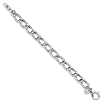 Leslie's SS RH-plated Polished Fancy Link w/.5in ext. Bracelet — alternate view