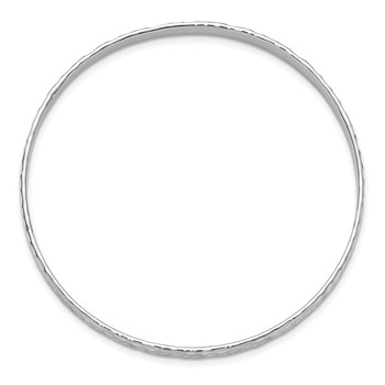 Leslie's Sterling Silver RH-plated Polished/Hammered Slip-On Bangle — alternate view