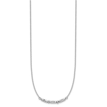 Leslie's Sterling Silver RH-plated Polished Fancy w/1in ext. Necklace — alternate view
