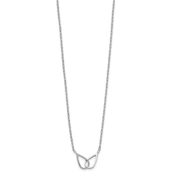 Leslie's SS RH-plated Polish Intertwined Teardrop w/2in ext. Necklace — alternate view