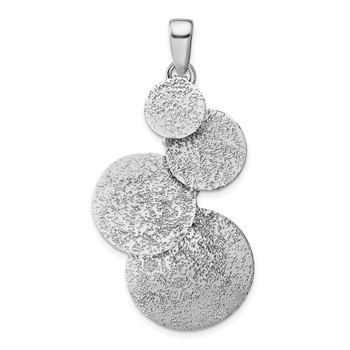 Leslie's SS Radiant Essence Textured Contemporary Circles Pendant