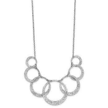 Leslie's SS Radiant Essence Pol/Textured Circles w/ 2in Ext. Necklace — alternate view