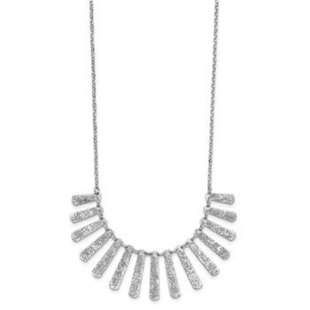 Leslie's SS Radiant Essence Pol/Textured Bars w/ 2in Ext. Necklace — alternate view