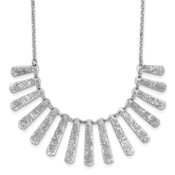 Leslie's SS Radiant Essence Pol/Textured Bars w/ 2in Ext. Necklace